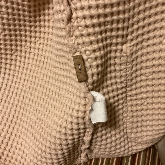 100% cotton waffle fabric jacket blazer large toggle buttons - pockets oatmeal - Picture 4 of 11